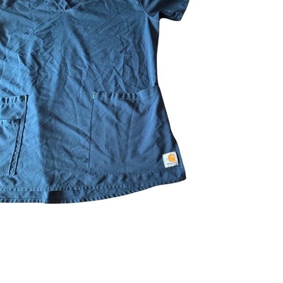 Carhartt Dark Blue Medical Scrub Top Size Medium Modern Fit - Picture 3 of 3